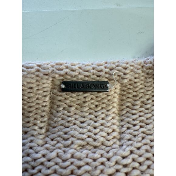 Billabong Pullover Striped Cropped Knit Boat Neck Sweater Ivory Pink Size S - Picture 7 of 7